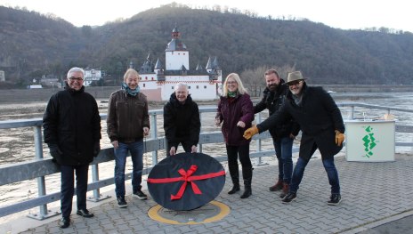 vlnr. Roger Lewentz, Dr. Armin Thommes, Frank Puchtler (ZV WOM), Margit Gronen (Boppard), Martin Buschfort (Kaub), Rainald Kauer (Bacharach) | © ZV Welterbe 